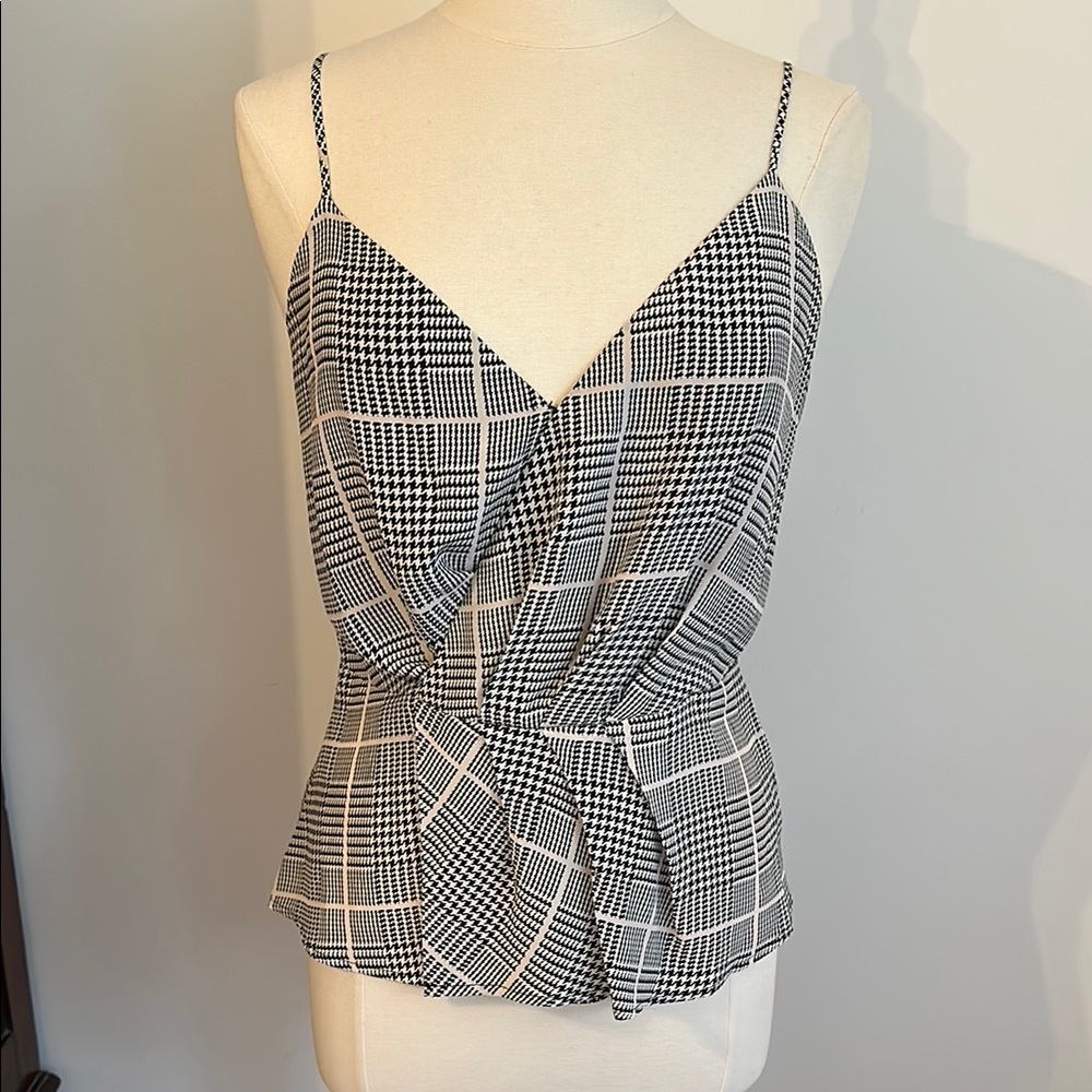 🇫🇷 L'AGENCE 💯 Silk Black and White Lined Camisole M